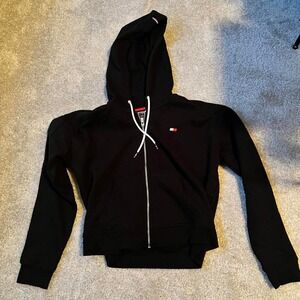 black Tommy Hilfiger zip up hoodie
